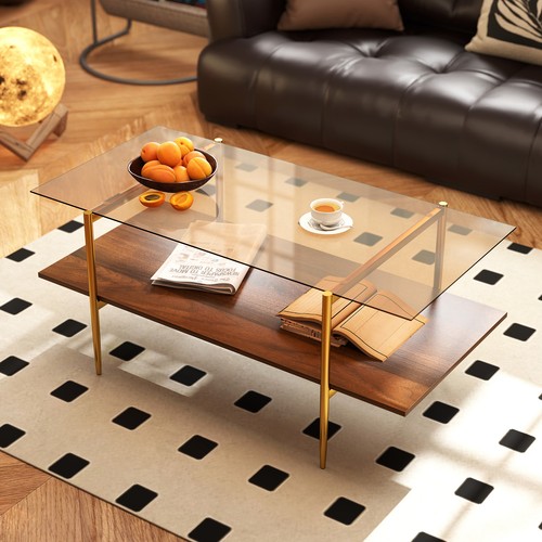 Tier glass coffee table - 2-tier,
