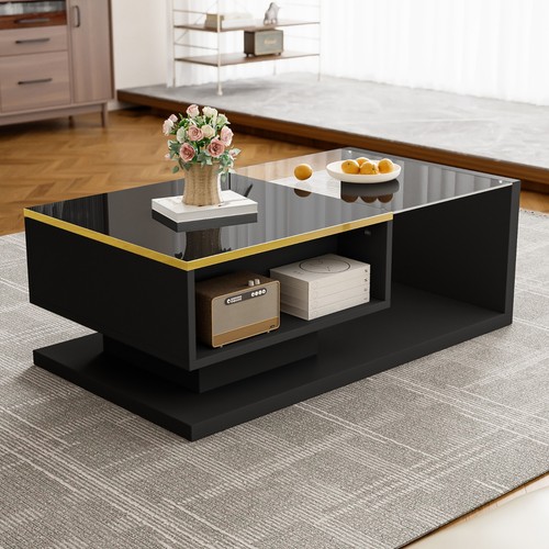 90cm modern glass coffee table - modern,