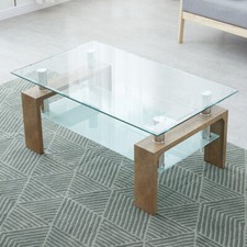 2 Tier Table Clear Glass
