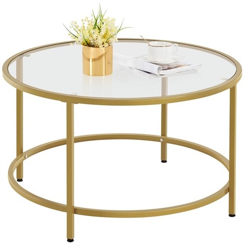 Round coffee table - table, tempered