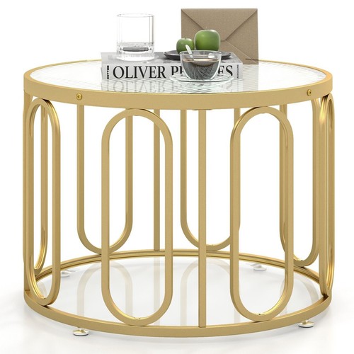60cm round coffee table - coffee, 2-tier