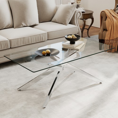 Glass coffee table rectangle - glass,