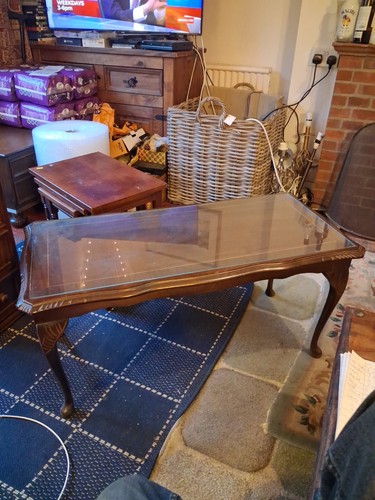 Vintage glass top wooden - glass,