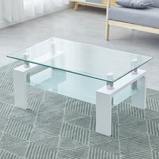 2 Tier Table Clear Glass