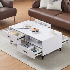 White High Gloss Glass Coffee