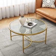 Round Glass Coffee Table for