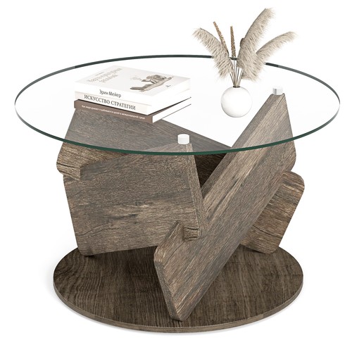 Costway round glass coffee - round,